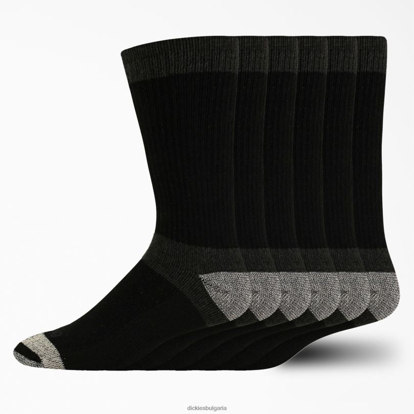 унисекс Dickies max cushion crew socks 6-pack черно (bk) аксесоари R2PH82956