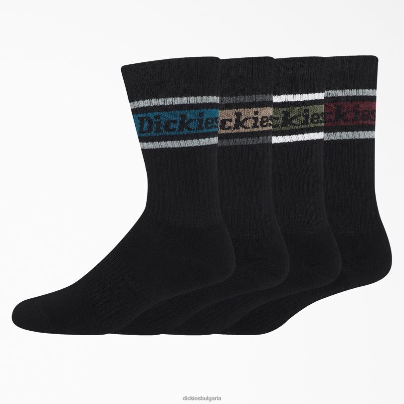 унисекс Dickies чорапи с райе за ръгби 4 бр черно/есенно райе (bsf) аксесоари R2PH82787