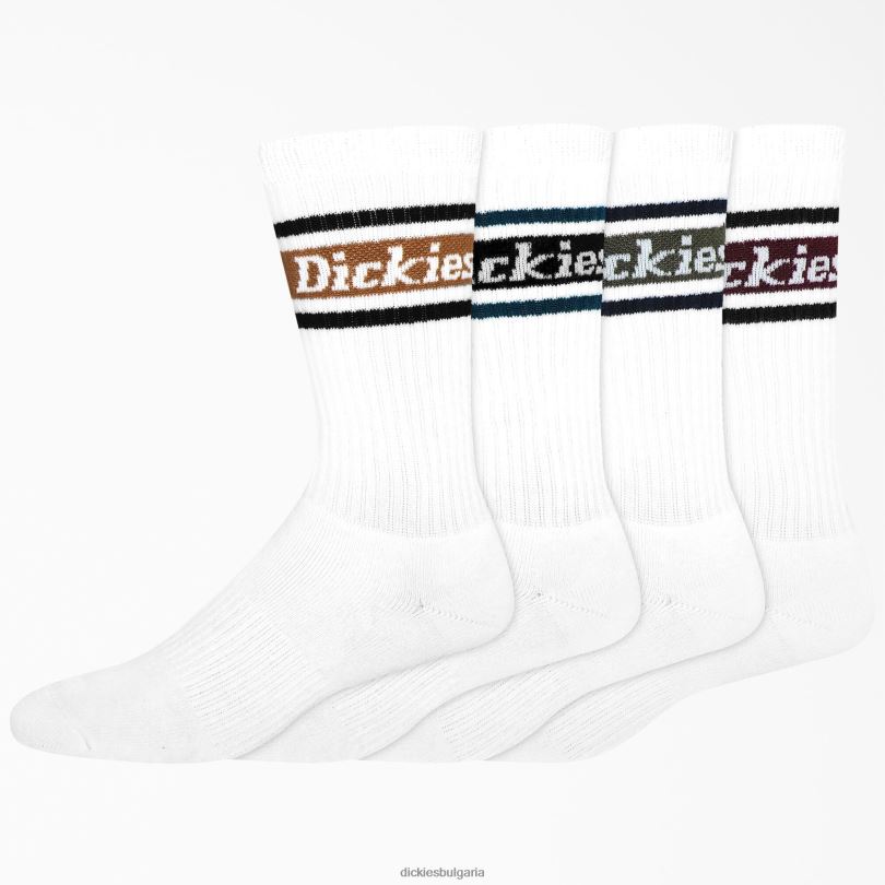 унисекс Dickies чорапи с райе за ръгби 4 бр бяло/есенно райе (wsf) аксесоари R2PH82796