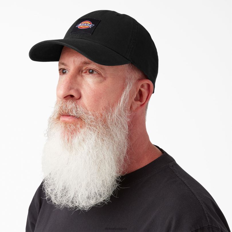 унисекс Dickies изпрана платнена шапка черно (bk) аксесоари R2PH82881
