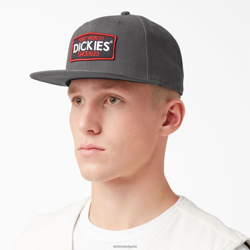 унисекс Dickies кръпка с лого капачка с плоска банкнота шисти сиво (sl) аксесоари R2PH82895
