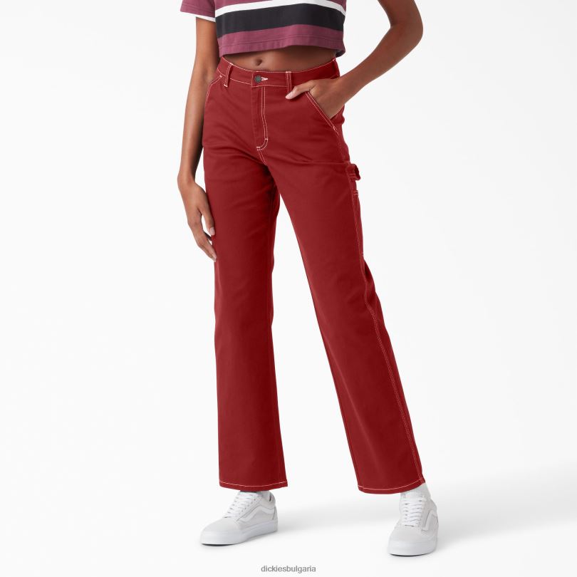 Жени Dickies дърводелски панталон с висока талия редовен облекло R2PH81723