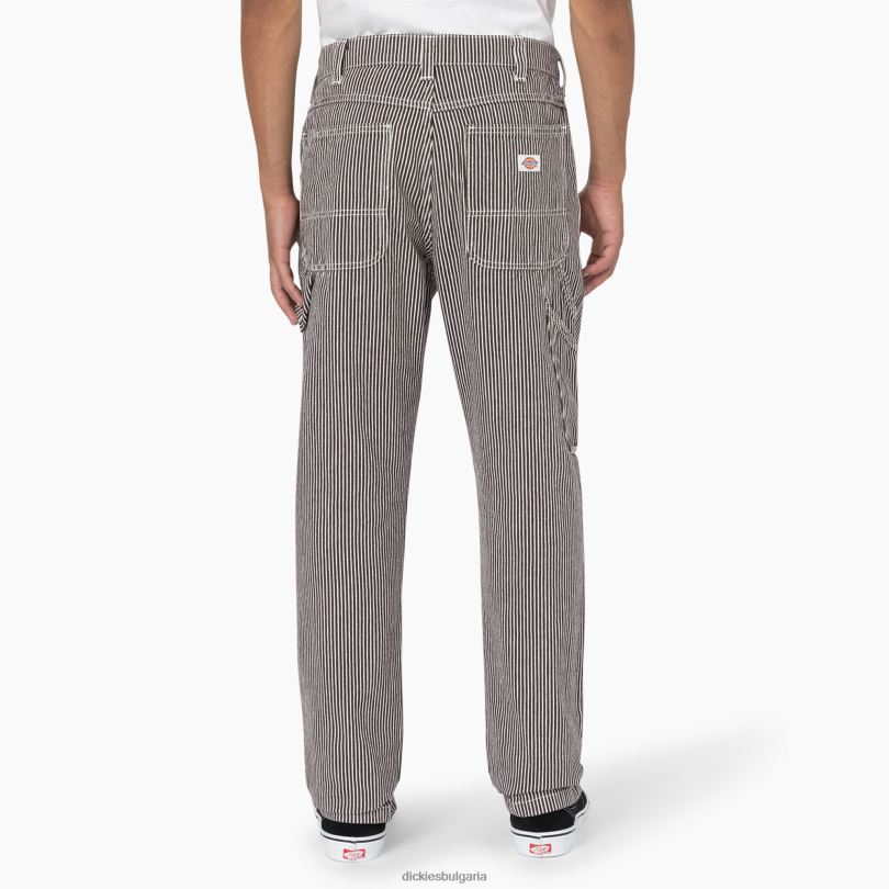 мъже Dickies Дърводелски панталони с райе от хикори garyville екрю/кафяво (eub) облекло R2PH8157