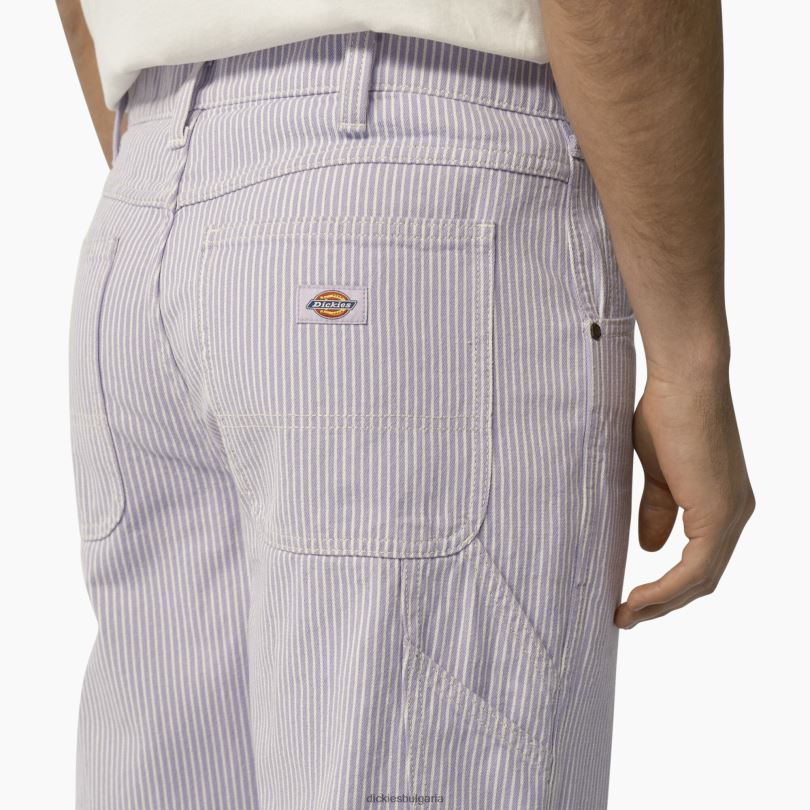 мъже Dickies Дърводелски панталони с райе от хикори garyville екрю/люляк (eug) облекло R2PH8158