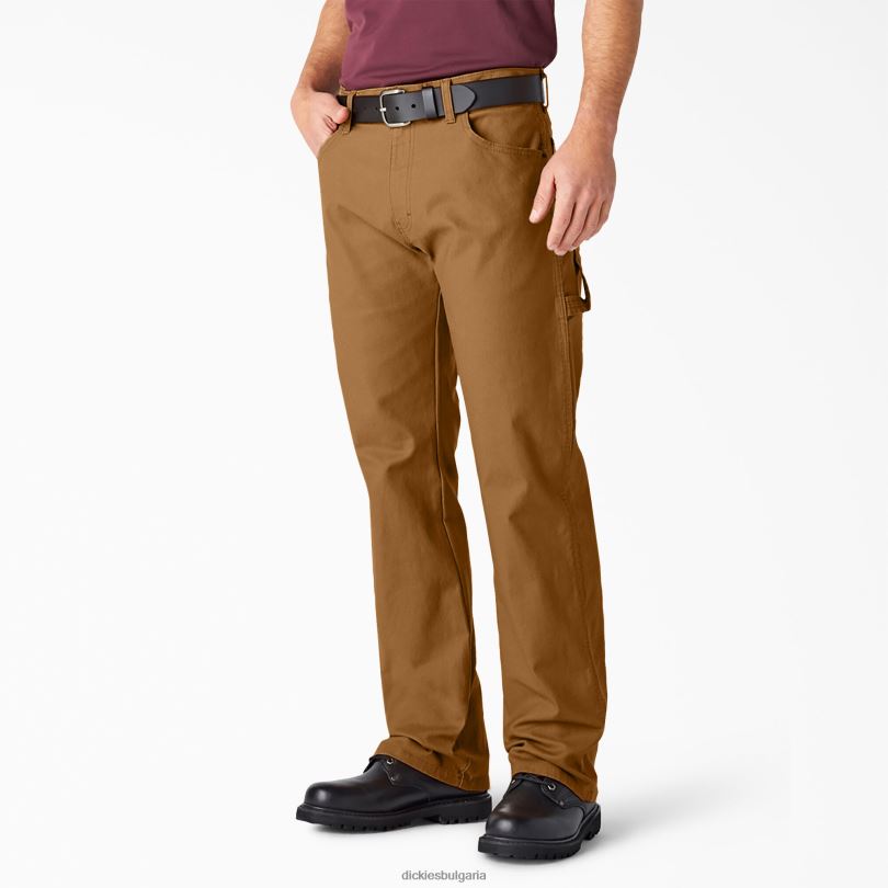 мъже Dickies спокойна кройка тежки патешки дърводелски панталони изплакната кафява патица (rbd) облекло R2PH884