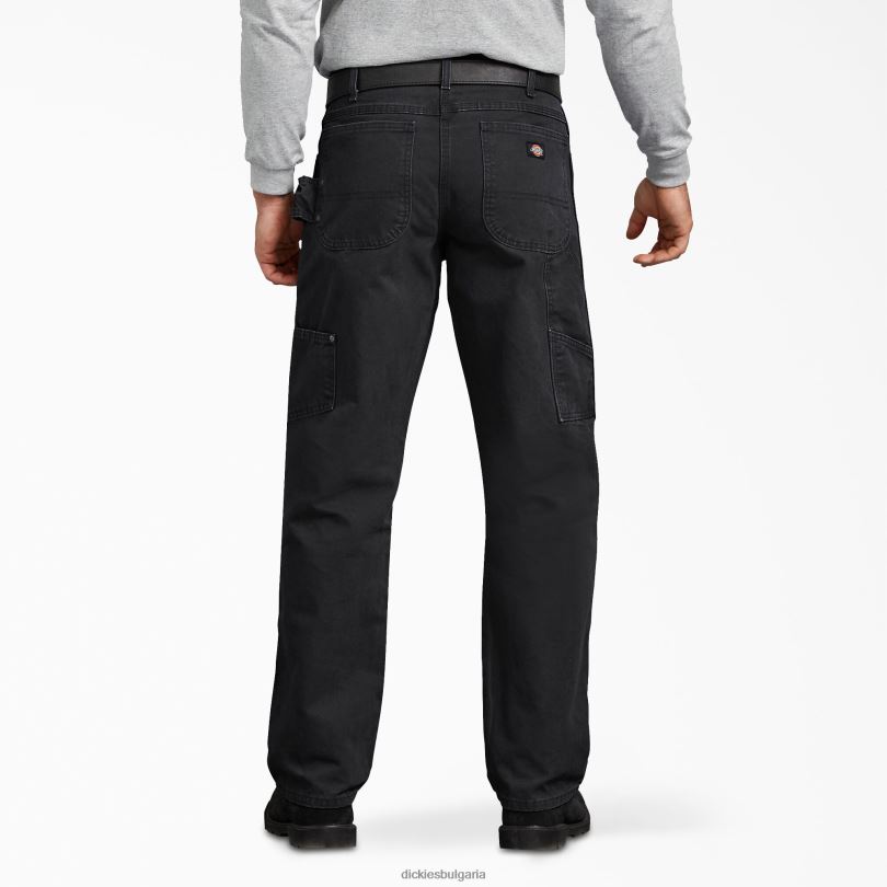 мъже Dickies спокойна кройка дърводелски панталон с пясъчна форма изплакнато черно (rbk) облекло R2PH8142
