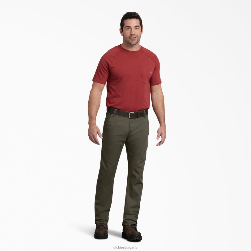мъже Dickies обикновен панталон тип дърводелец stonewashed moss green (sms) облекло R2PH896