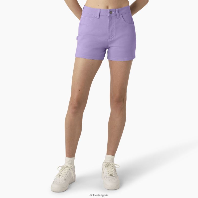 Жени Dickies дърводелски шорти с висока талия 3" лилава роза (ur2) облекло R2PH82221