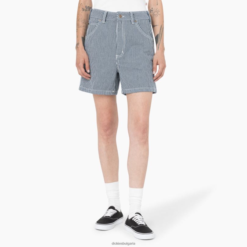 Жени Dickies къси панталони с хикори райе 5" военновъздушно синьо (af) облекло R2PH82239
