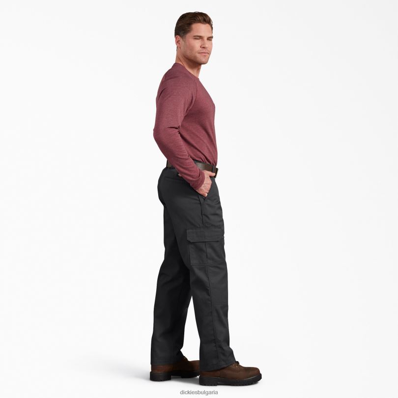 мъже Dickies стандартни карго панталони с активна талия черно (bk) облекло R2PH8165
