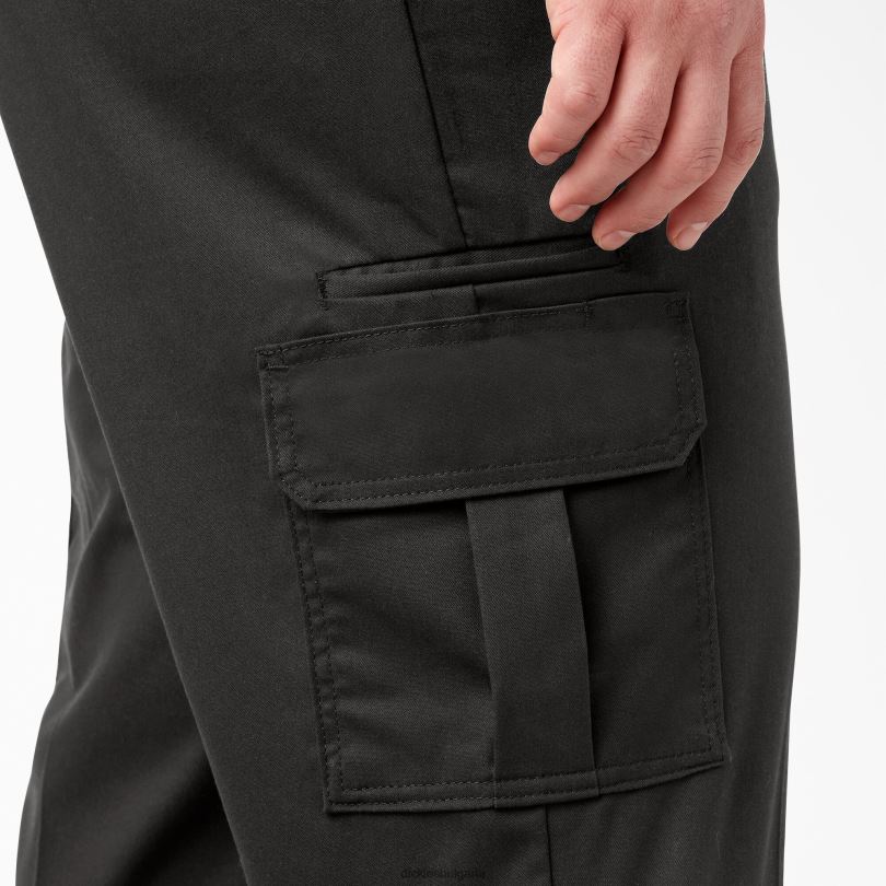 мъже Dickies гъвкави обикновени карго панталони черно (bk) облекло R2PH833