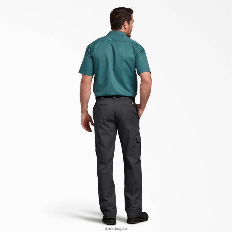 мъже Dickies гъвкави обикновени карго панталони черно (bk) облекло R2PH833