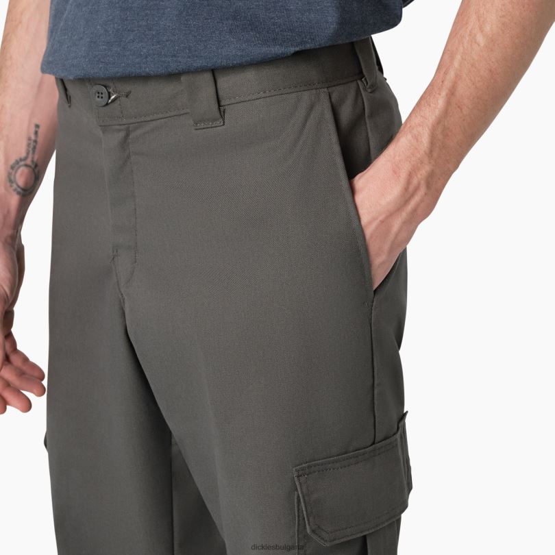 мъже Dickies гъвкави обикновени карго панталони въглен сиво (ch) облекло R2PH834