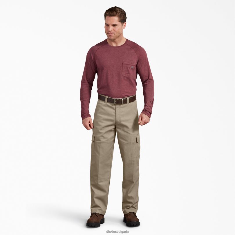 мъже Dickies стандартни карго панталони с активна талия пустинен пясък (ds) облекло R2PH8167