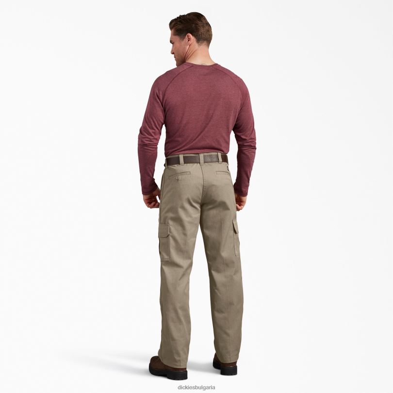 мъже Dickies стандартни карго панталони с активна талия пустинен пясък (ds) облекло R2PH8167