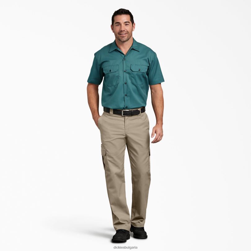 мъже Dickies гъвкави обикновени карго панталони пустинен пясък (ds) облекло R2PH836