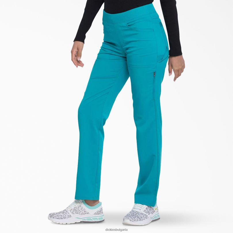 Жени Dickies балансирани стеснени панталони за почистване на краката синьозелен (dtl) облекло R2PH82547