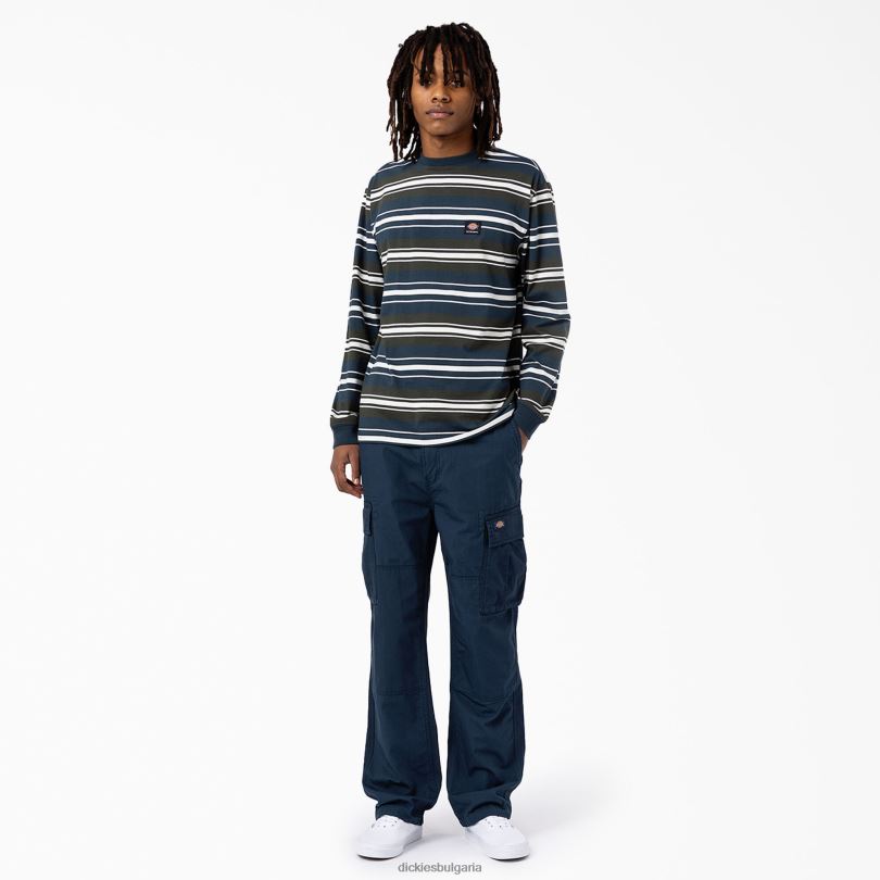 мъже Dickies eagle bend спокойна кройка карго панталон с двойно коляно военновъздушно синьо (af) облекло R2PH8204