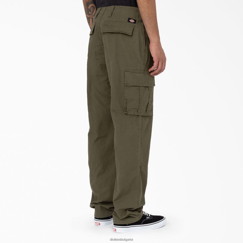 мъже Dickies eagle bend спокойна кройка карго панталон с двойно коляно военно зелено (ml) облекло R2PH8207