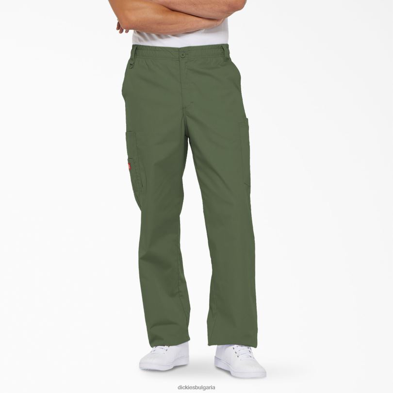 мъже Dickies eds фирмени карго скраб панталони маслинено зелено (оли) облекло R2PH81229