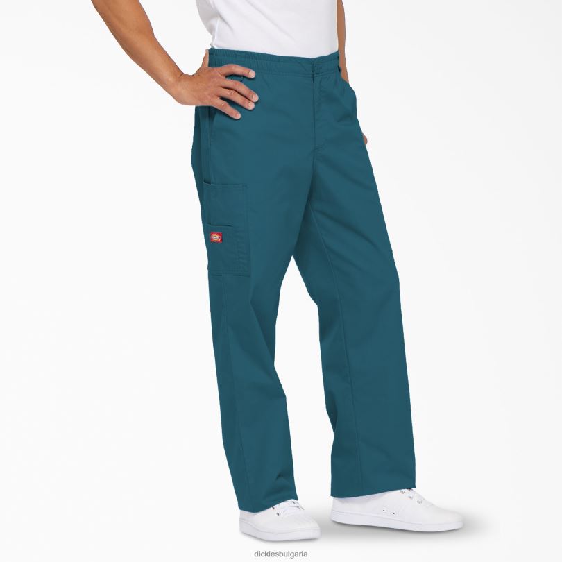 мъже Dickies eds фирмени карго скраб панталони карибско синьо (crb) облекло R2PH81222