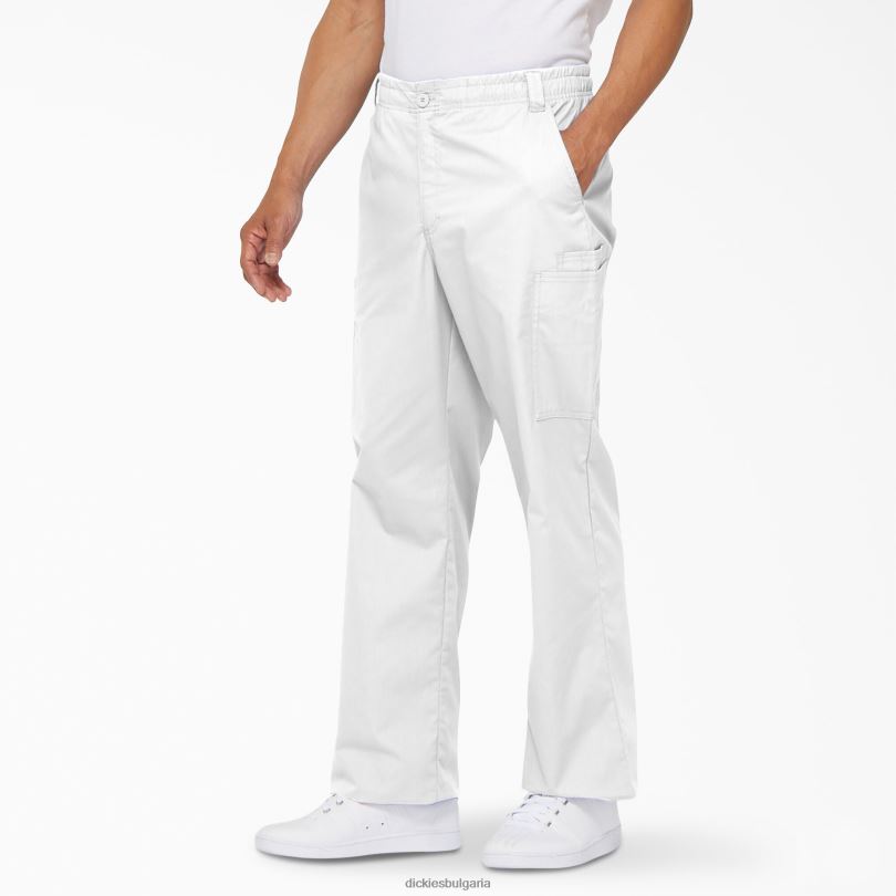 мъже Dickies eds фирмени карго скраб панталони бяло (dwh) облекло R2PH81223