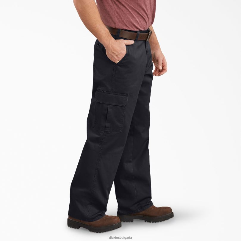 мъже Dickies широки карго панталони изплакнато черно (rbk) облекло R2PH880