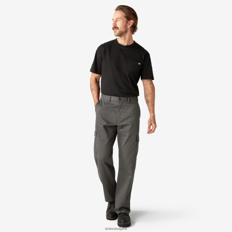 мъже Dickies широки карго панталони изплакнато въглен сиво (rch) облекло R2PH881