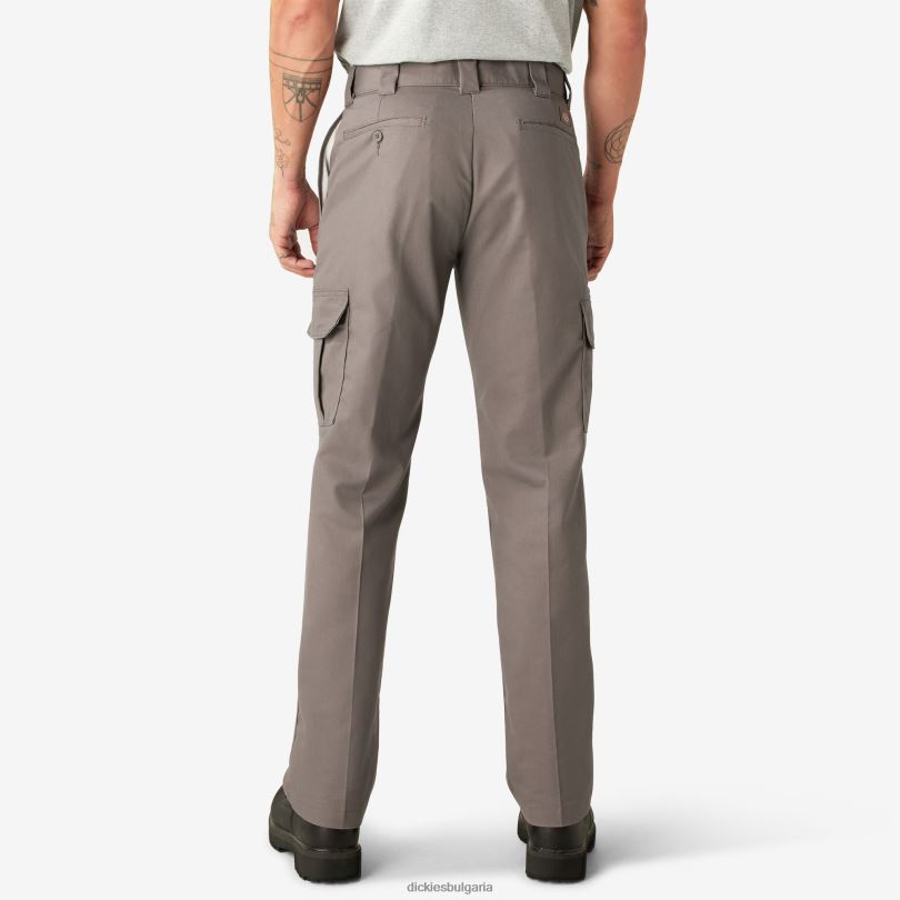 мъже Dickies гъвкави обикновени карго панталони чакълесто сиво (vg) облекло R2PH840