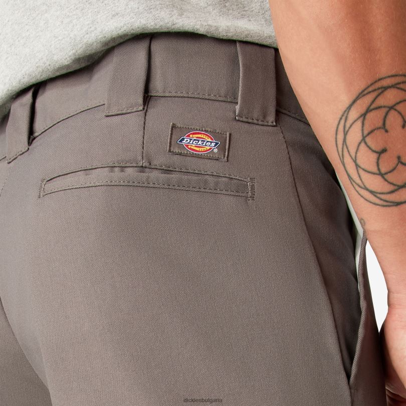 мъже Dickies гъвкави обикновени карго панталони чакълесто сиво (vg) облекло R2PH840