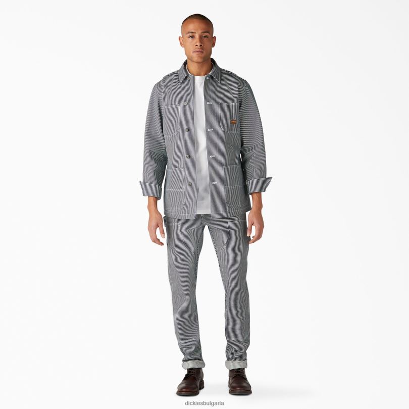 мъже Dickies 1922 панталони с двойно коляно хикори ивица (hs) облекло R2PH8219