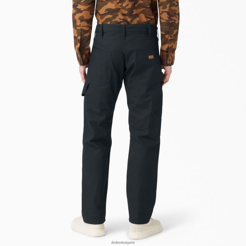 мъже Dickies 1922 панталони с двойно коляно изплакнато черно (rbk) облекло R2PH8221