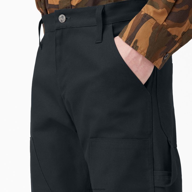 мъже Dickies 1922 панталони с двойно коляно изплакнато черно (rbk) облекло R2PH8221