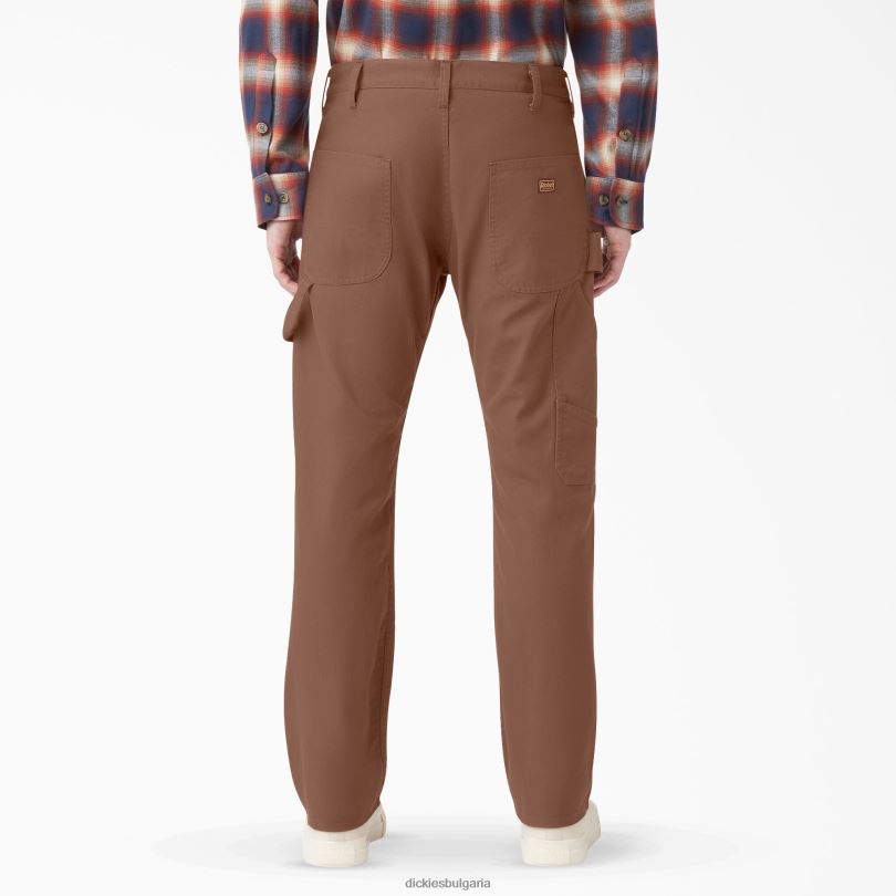 мъже Dickies 1922 панталони с двойно коляно изплакнат дървен материал кафяв (rtb) облекло R2PH8223