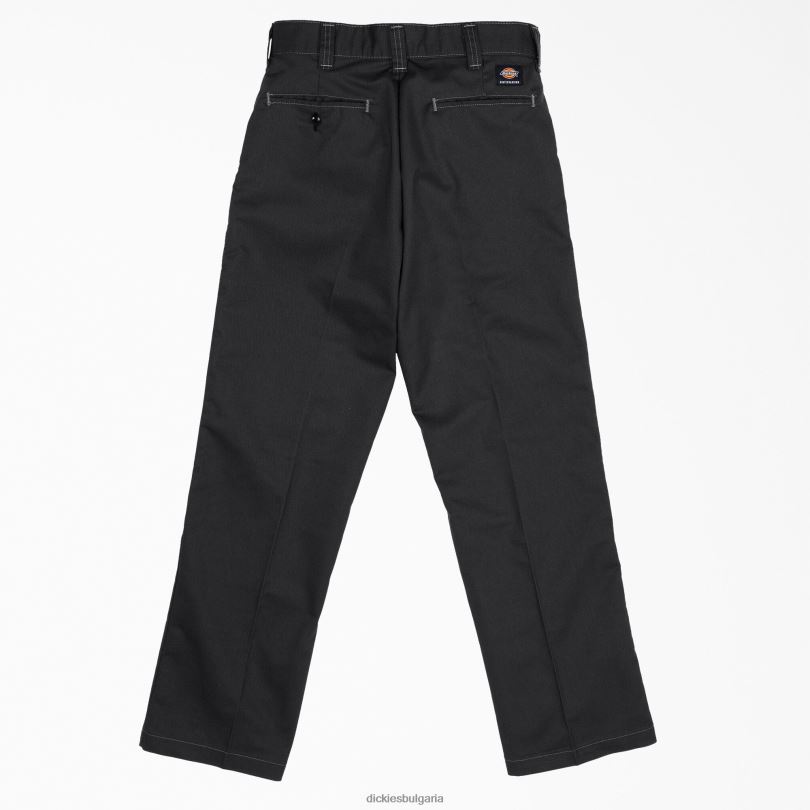 мъже Dickies панталони за скейтборд с двойно коляно черно (bk) облекло R2PH8161