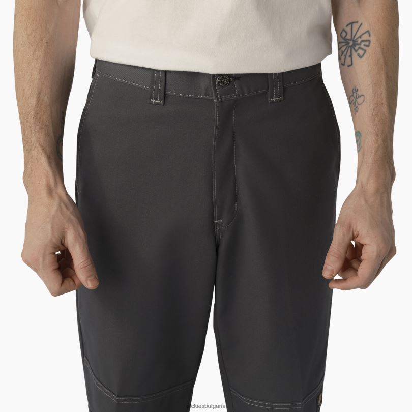 мъже Dickies панталони за скейтборд с двойно коляно въглен/сив шев (hcg) облекло R2PH8162