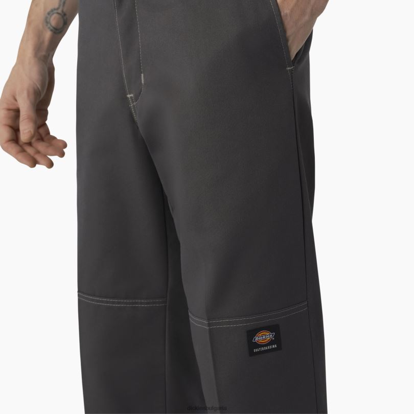мъже Dickies панталони за скейтборд с двойно коляно въглен/сив шев (hcg) облекло R2PH8162