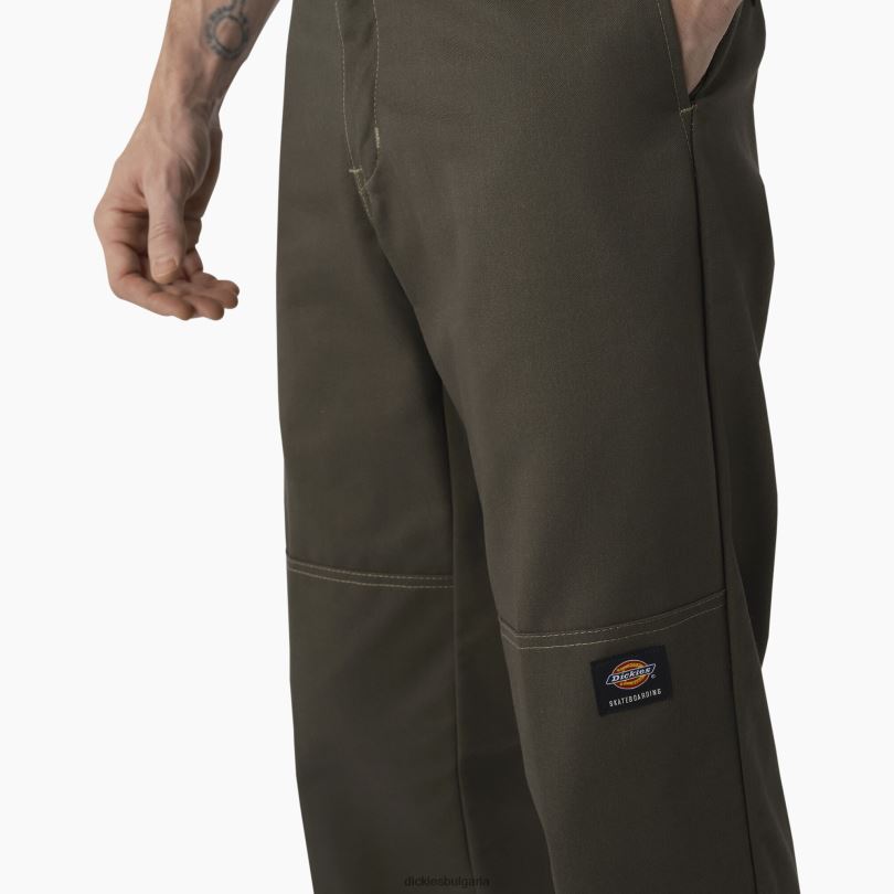 мъже Dickies панталони за скейтборд с двойно коляно маслинено зелено (og) облекло R2PH8163