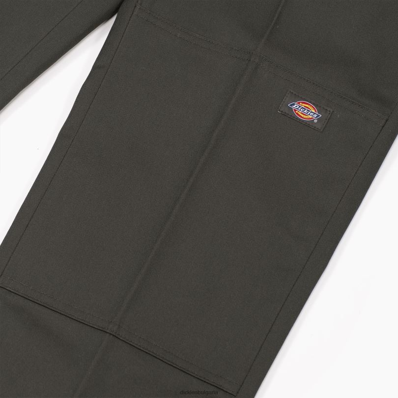 мъже Dickies плоски предни панталони с двойно коляно маслинено зелено (og) облекло R2PH8309