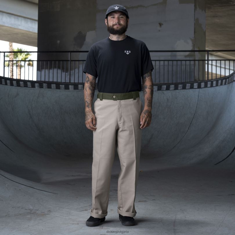 мъже Dickies ronnie sandoval панталон с двойно коляно пустинен пясъчен/маслинов цвят блок (dvc) облекло R2PH8234