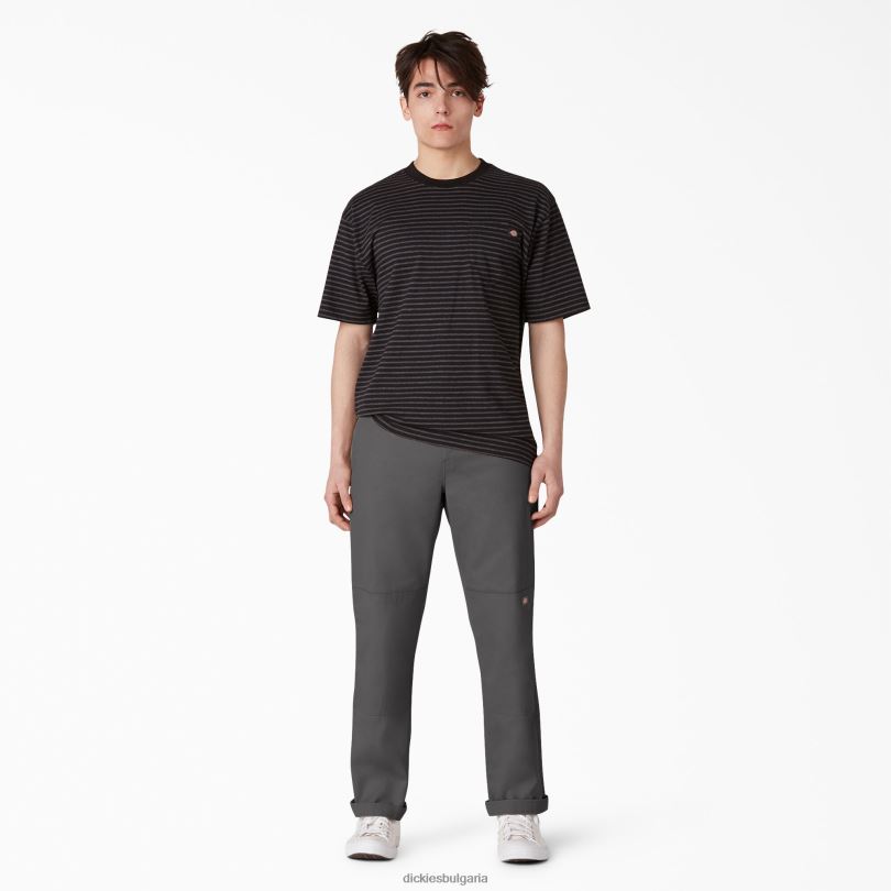мъже Dickies плоски предни панталони с двойно коляно шисти сиво (sl) облекло R2PH8310