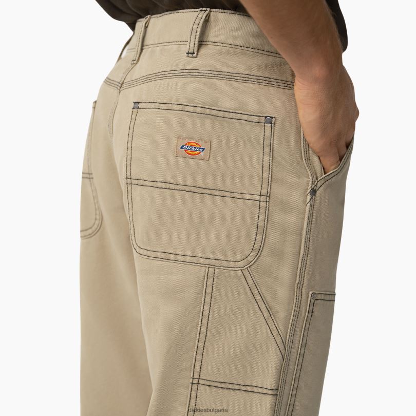 мъже Dickies двоен преден панталон с патешки контрастни шевове пустинен пясък/черен (ssw) облекло R2PH8248