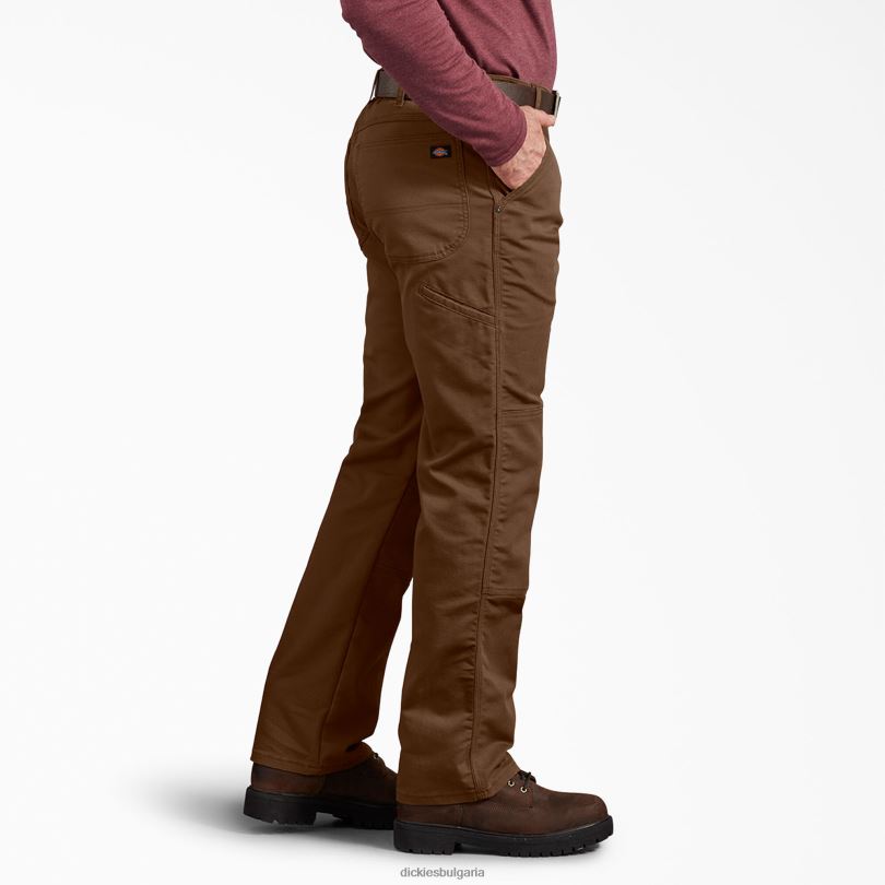 мъже Dickies обикновен панталон с двойно коляно каменно измито дърво кафяво (stb) облекло R2PH8200