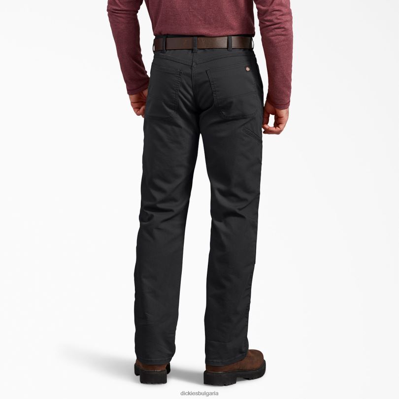 мъже Dickies обикновен панталон с двойно коляно stonewashed black (sbk) облекло R2PH8198