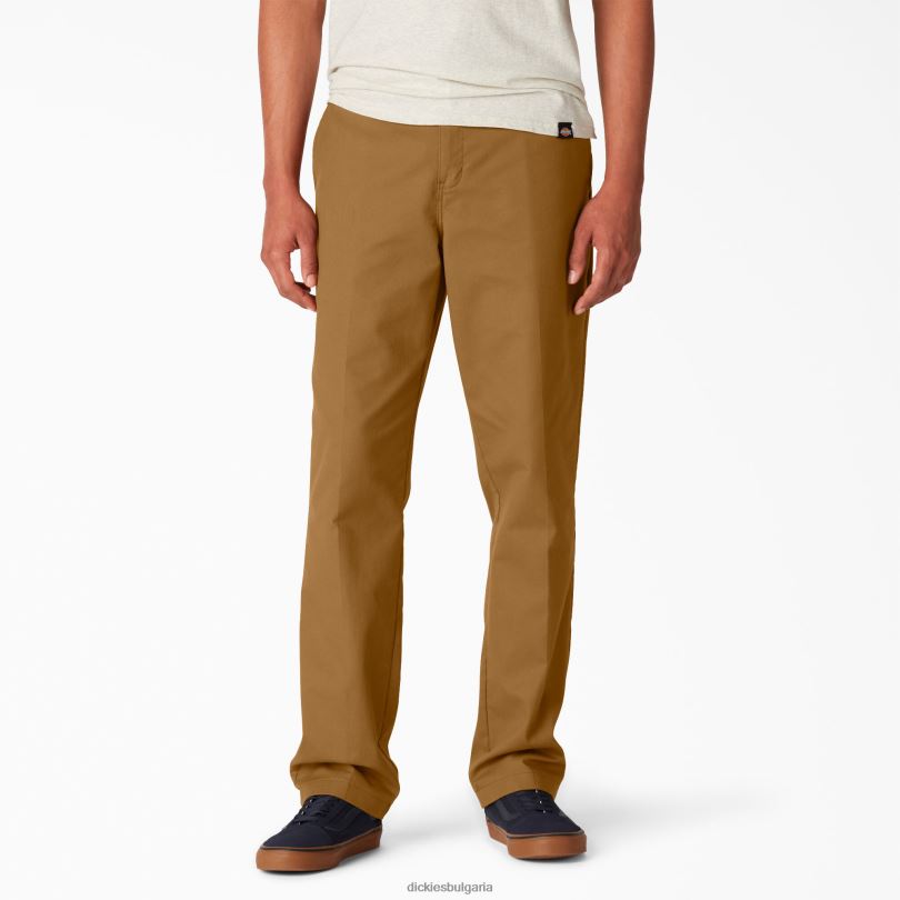 мъже Dickies прилепнали панталони за скейтборд кафява патица контрастен горен шев (tsb) облекло R2PH8106