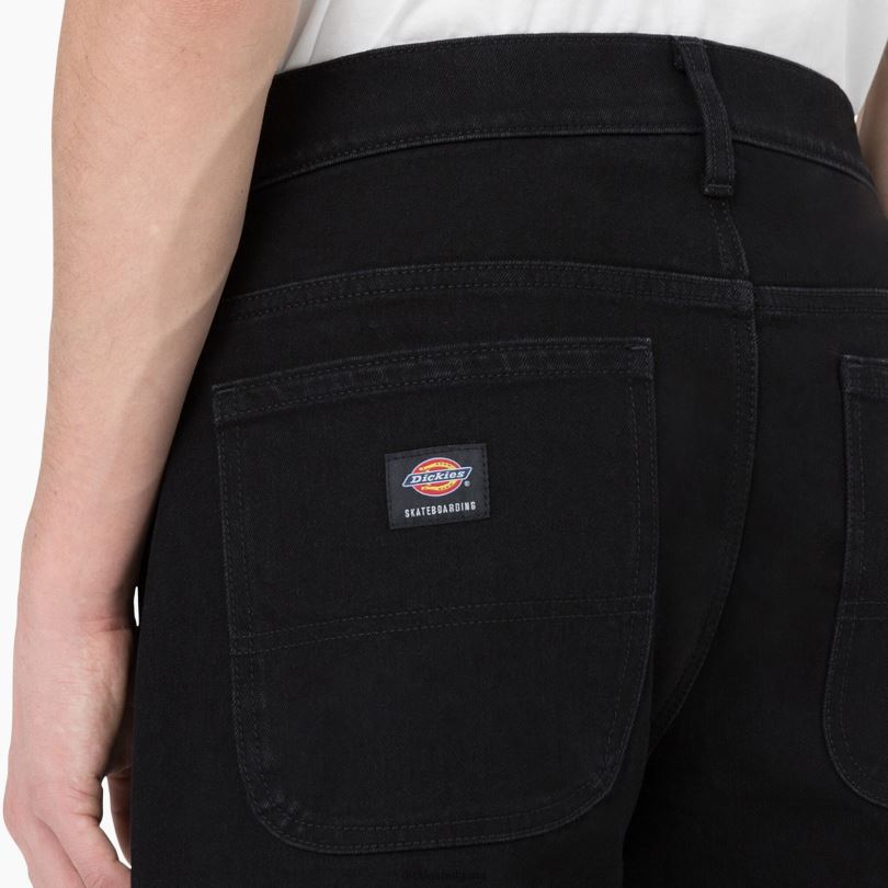 мъже Dickies широки дънки за скейтборд wingville черен деним (l9d) облекло R2PH8272