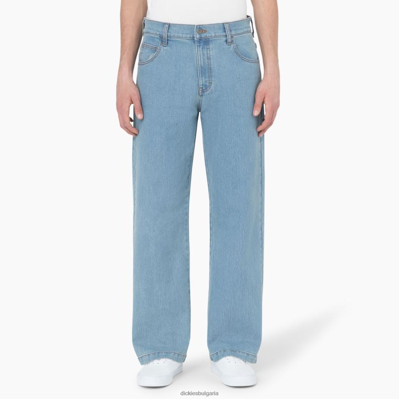 мъже Dickies широки дънки за скейтборд wingville светъл деним (ltd) облекло R2PH8271