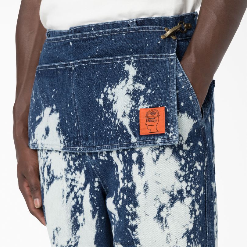 мъже Dickies избелени дънки в мозъчна смърт избелено индиго синьо (bnb) облекло R2PH8293