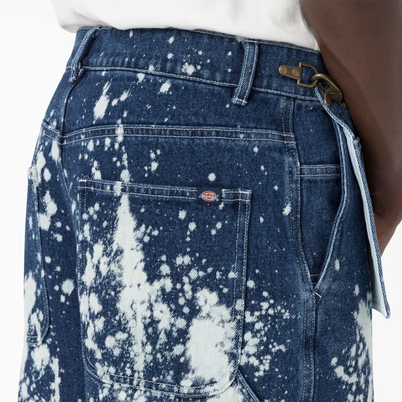 мъже Dickies избелени дънки в мозъчна смърт избелено индиго синьо (bnb) облекло R2PH8293