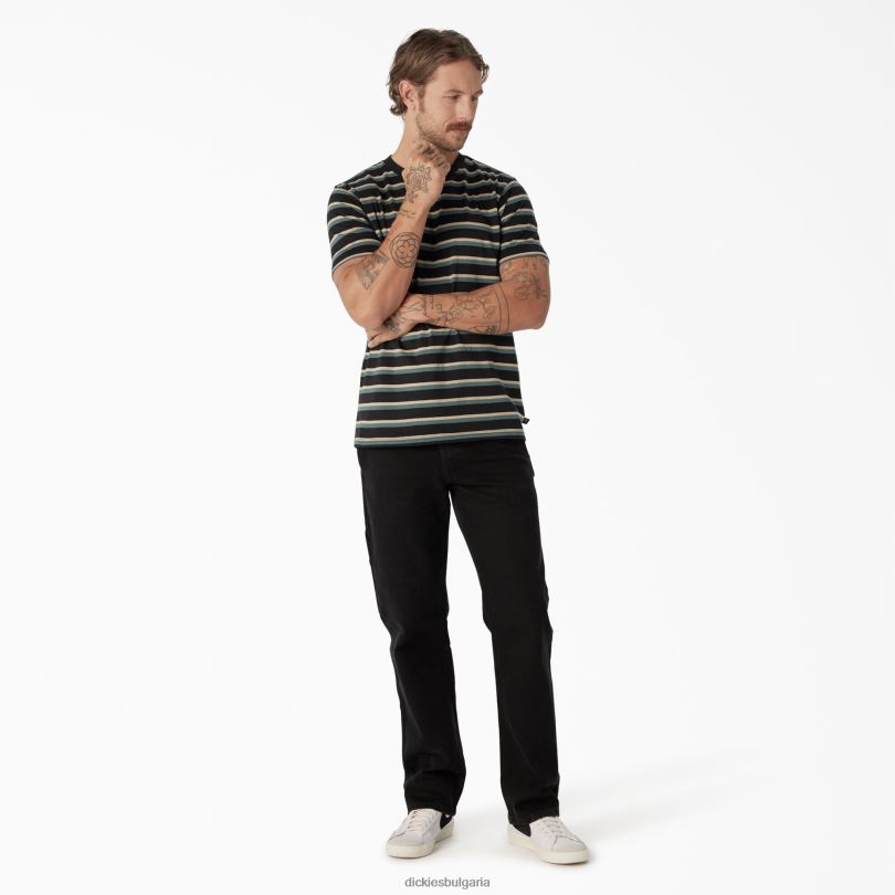 мъже Dickies помощни дънки за скейтборд черен деним (l9d) облекло R2PH8209